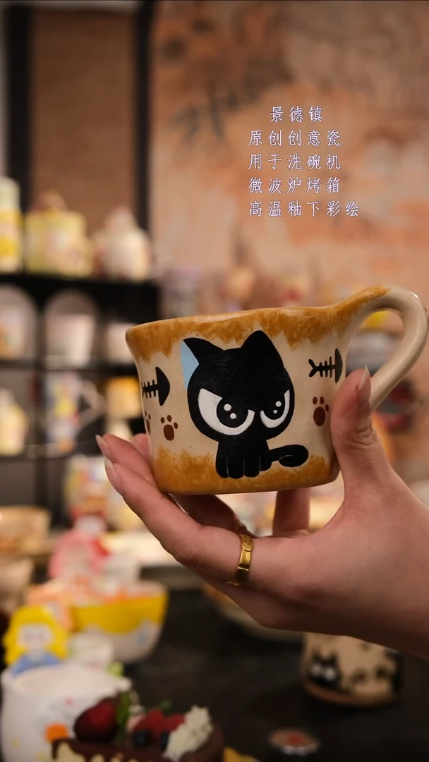 摆件陶旺的可以手工手绘设计师款