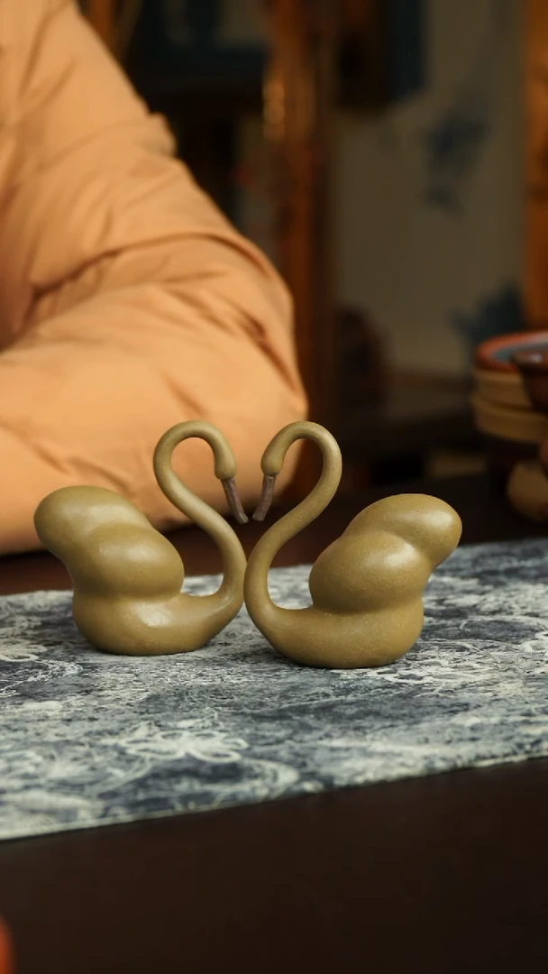 茶杯紫砂73号 葫芦天鹅 宜兴紫砂原矿作品