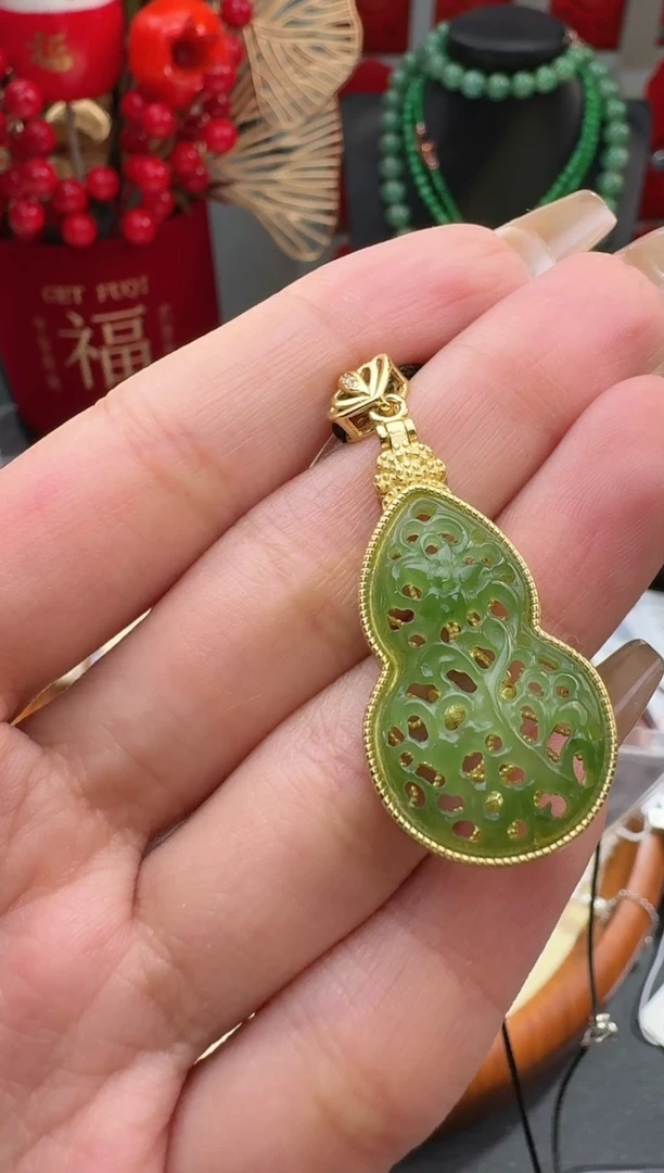 【闪购商品】和田玉颈饰银S925镶嵌挂件