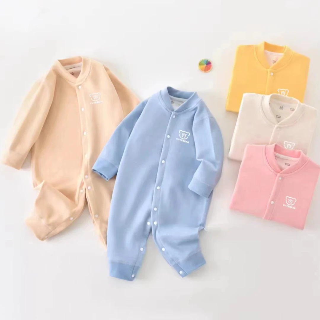 （易帛专享）婴儿连体衣秋冬温变炫彩绒无骨打底衣宝宝爬服A类衣服