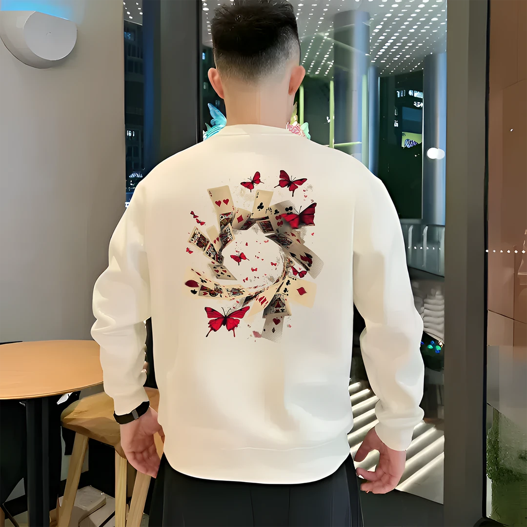 2025春秋新款男士长袖卫衣潮流时尚爆款宽松印花圆领男装打底上衣