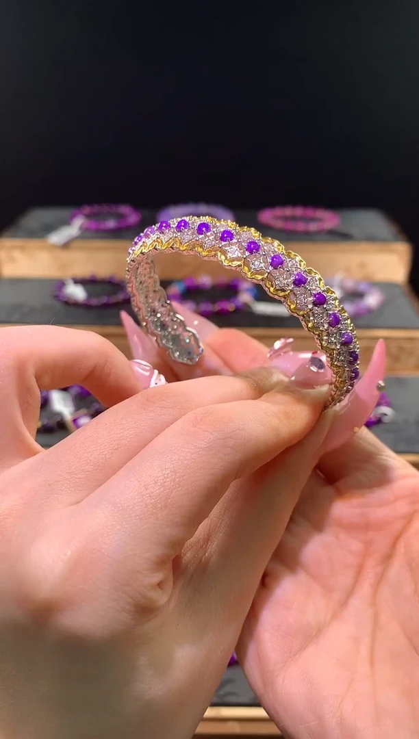 苏纪石（舒俱来）银S925镶嵌，手镯