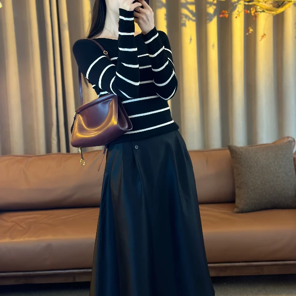 MOLANOOTD“致秋”25秋款半身裙伞裙高级百搭仿丝毛莫兰ML-B2508151