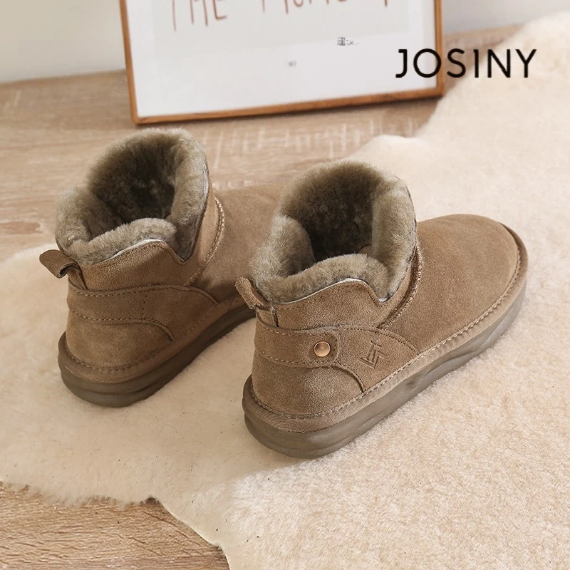 卓诗尼【断码清仓】雪地靴女2025冬季新款加绒加厚保暖百搭棉鞋短靴