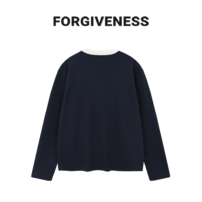 FGSS【燕子】重磅350g三角标纯色打底拼接圆领T恤ZB0121