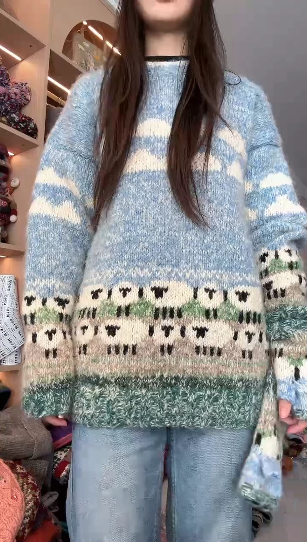 羊毛小羊套头毛衣