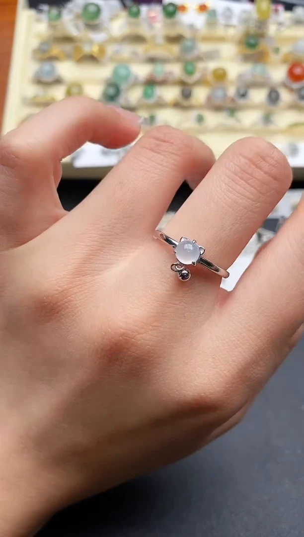 【闪购商品】翡翠戒指银S925镶嵌55555555+7