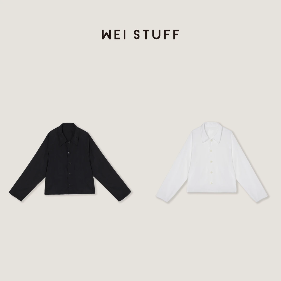 WEI STUFF  “海街日记” 时髦百搭纯色轻薄翻领长袖外套 9808