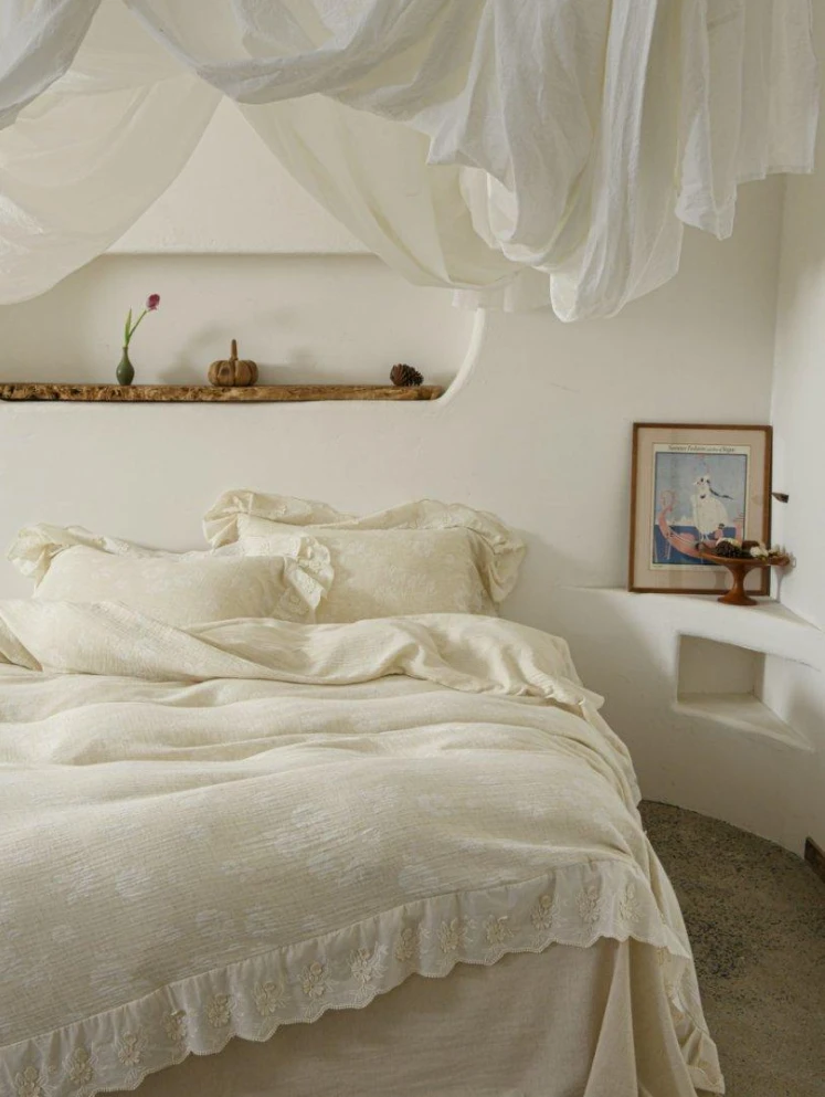 【南法假日】四件套 倾心设计 独家定制只为你~法式棉麻 全棉花边款