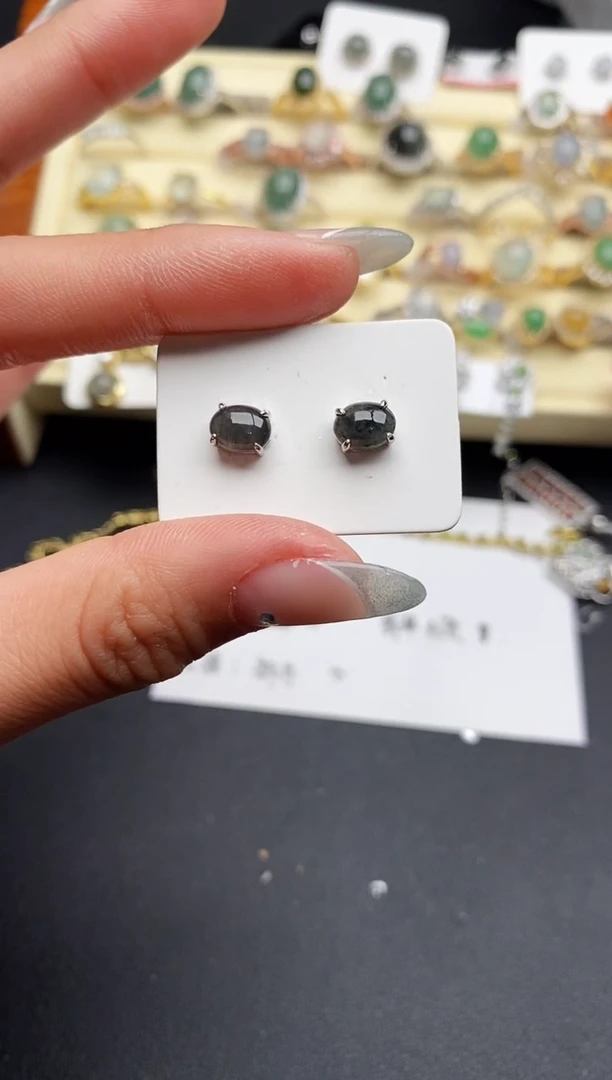 【闪购商品】翡翠戒指银S925镶嵌666666666+7