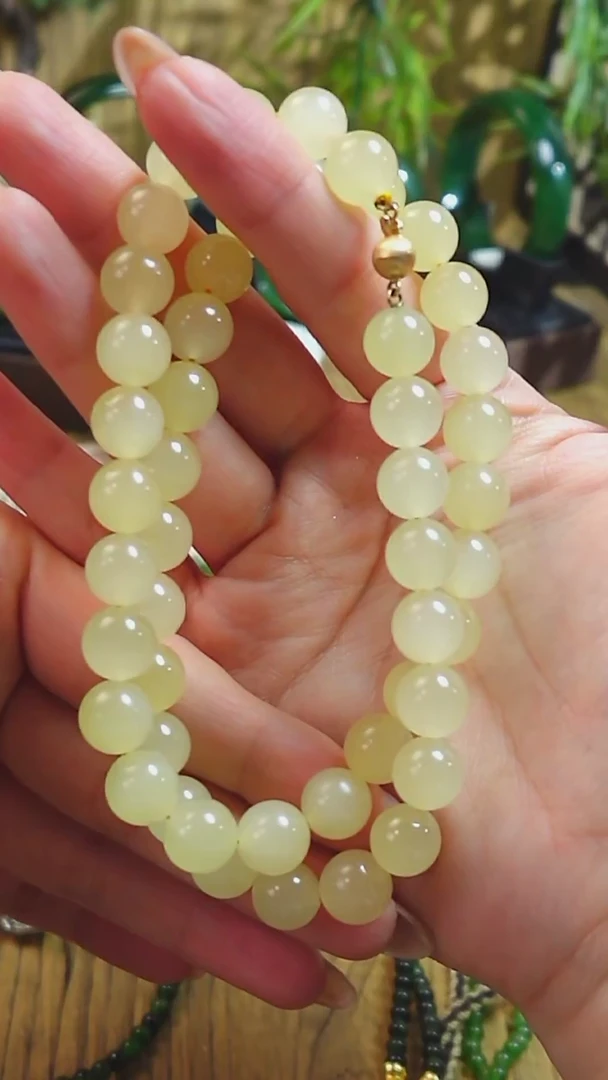 【闪购商品】和田玉项链未镶嵌黄口卡10mm