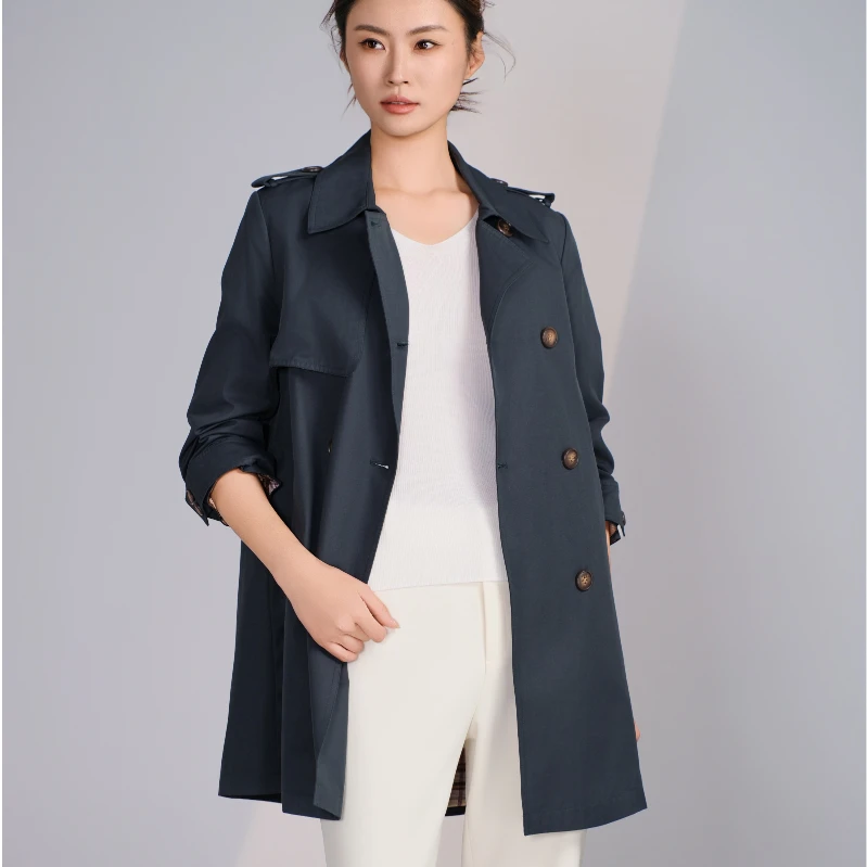 博深2025春季新款时尚抖音复古高级感通勤气质风衣外套女上衣