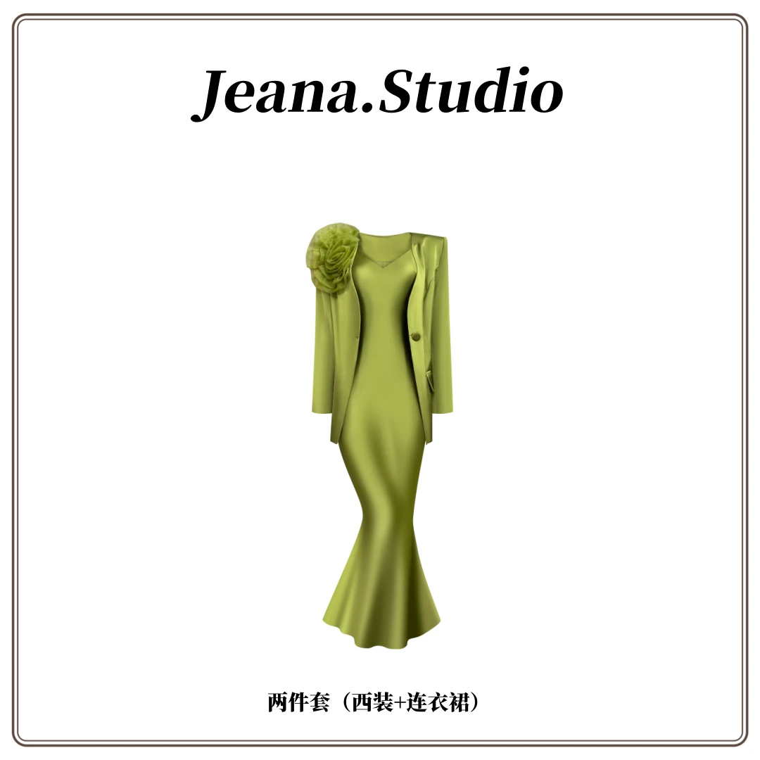 【Jeana.studio】原创设计轻奢高级感黑色优雅连衣裙西服套装