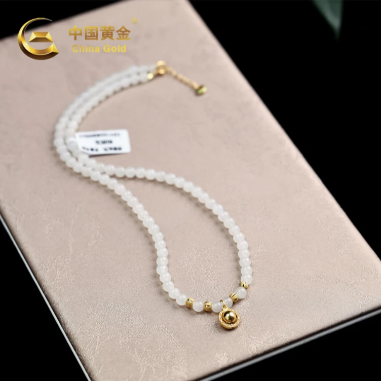 【中国黄金】S925银和田玉白玉项链-X2550-【格】