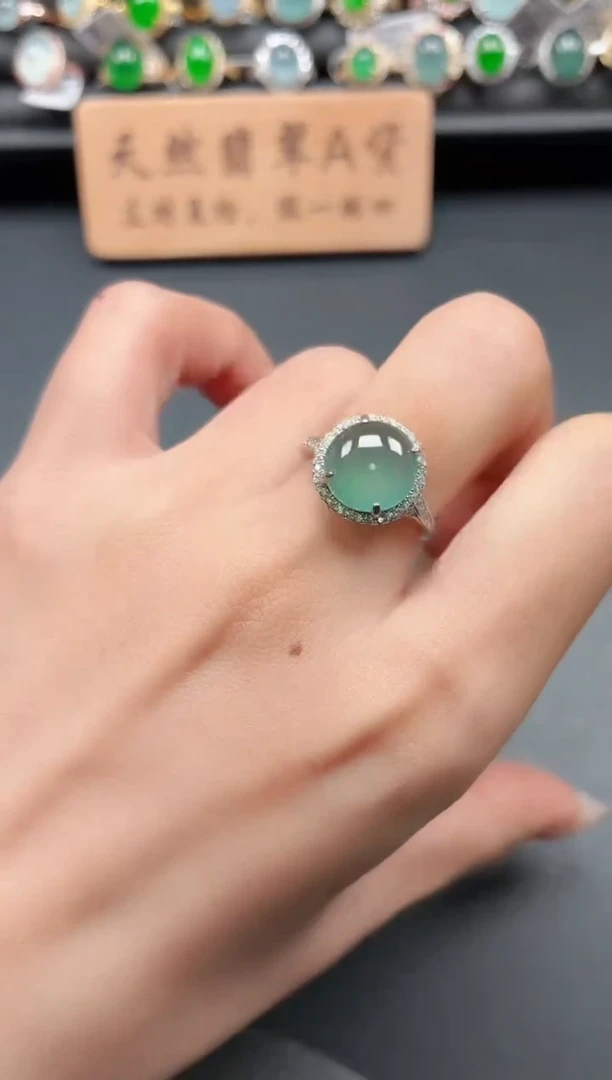银S925镶嵌戒指翡翠111