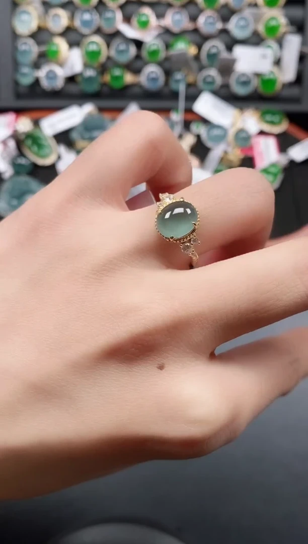 银S925镶嵌戒指翡翠111