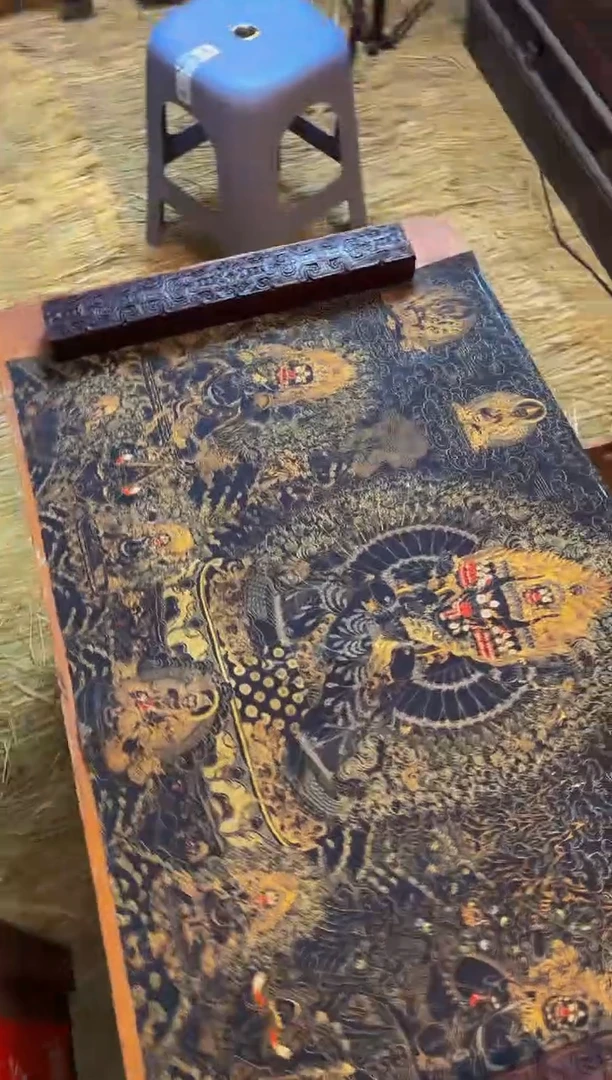 装裱画精品手绘唐卡链接--A007