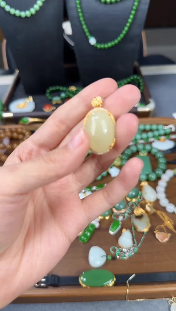 吊坠(不含链)银S925镶嵌和田玉1