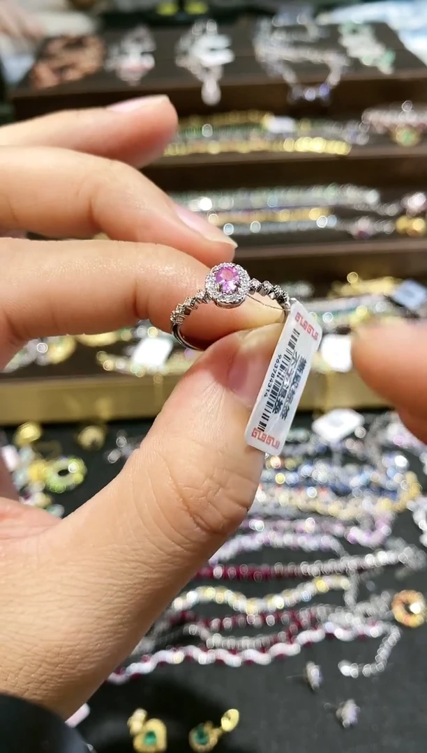 【闪购商品】蓝宝石戒指银S925镀金镶嵌戒指