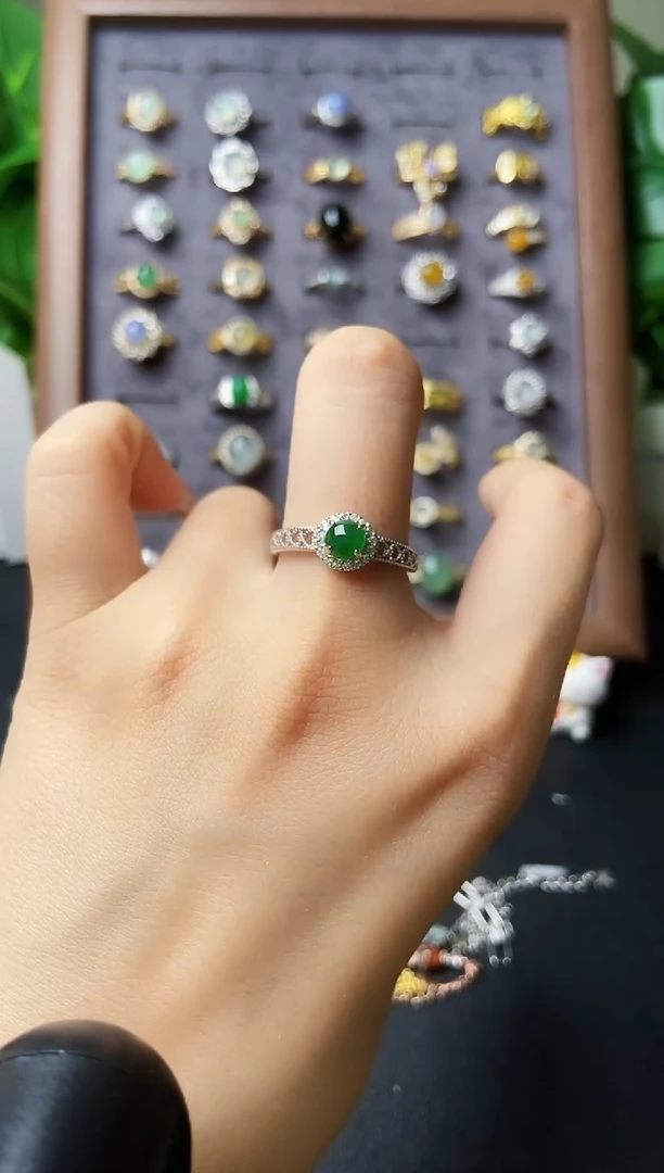 银S925镶嵌戒指翡翠21