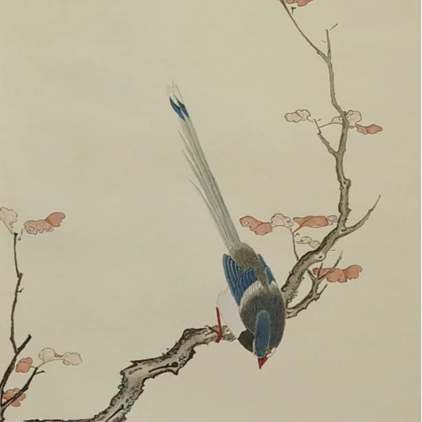 【辽拍】V250709-2-380《花鸟》（4.6平尺) 纸本镜片   dll29