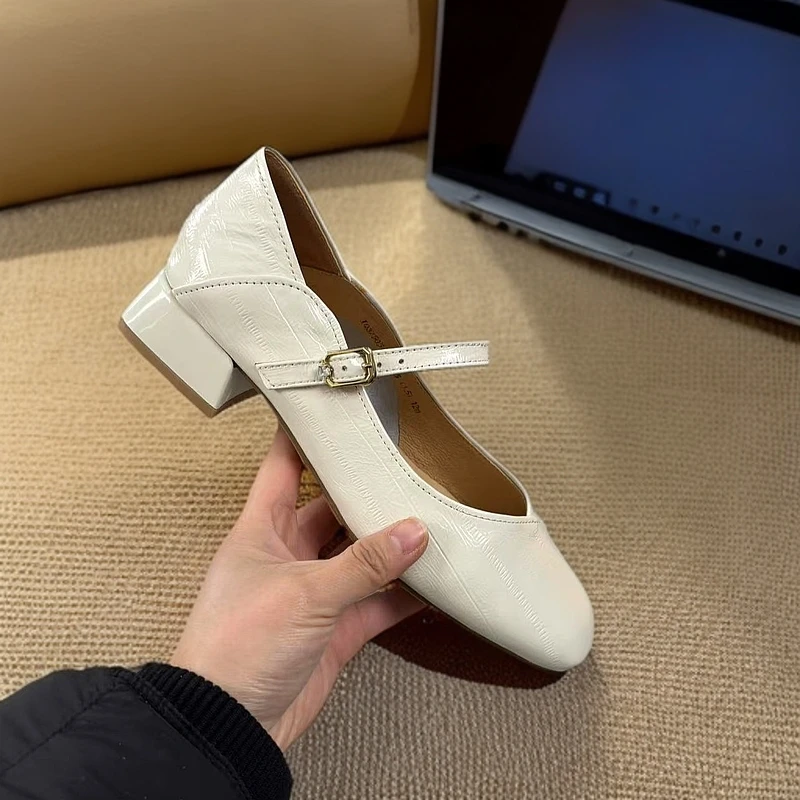 2280-X1-1-时尚百搭2025春季新款单鞋女式小皮鞋