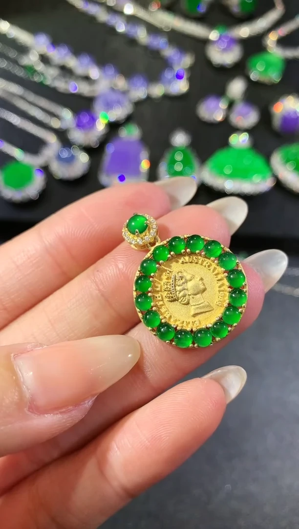 【闪购商品】翡翠吊坠(不含链)银S925镶嵌4-吊坠（多样性发货一件