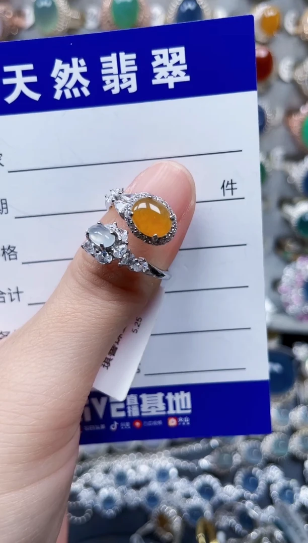 银S925镶嵌戒指翡翠155