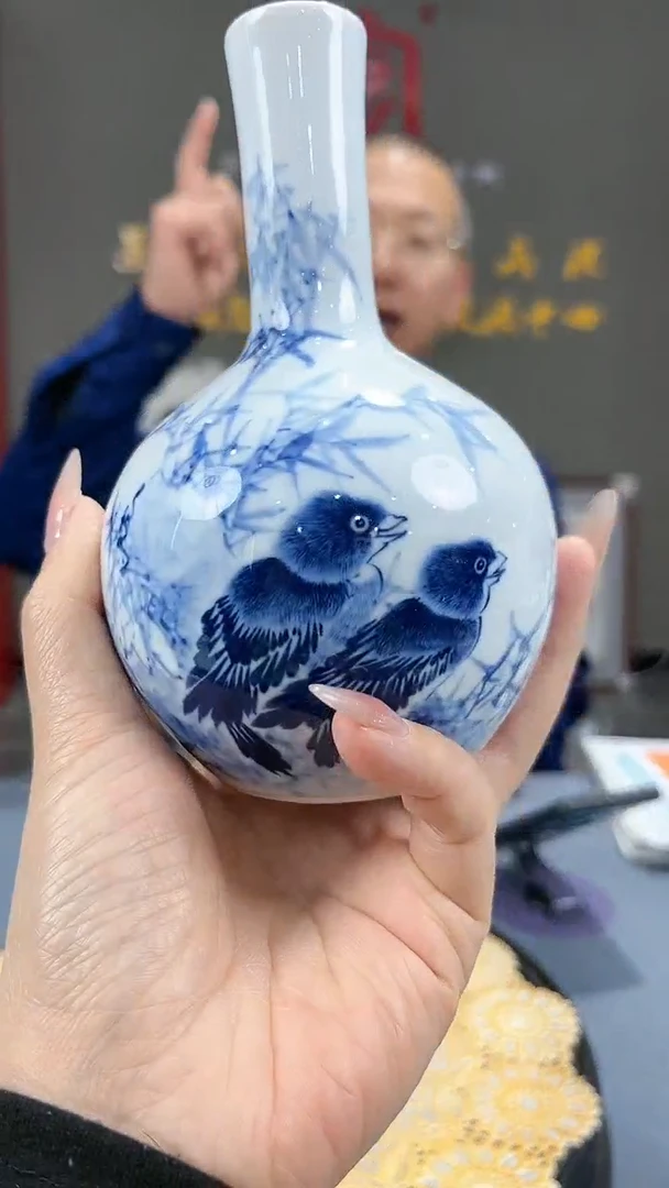 【闪购商品】官窑瓷画院486官窑瓷画院卢雁天球瓶