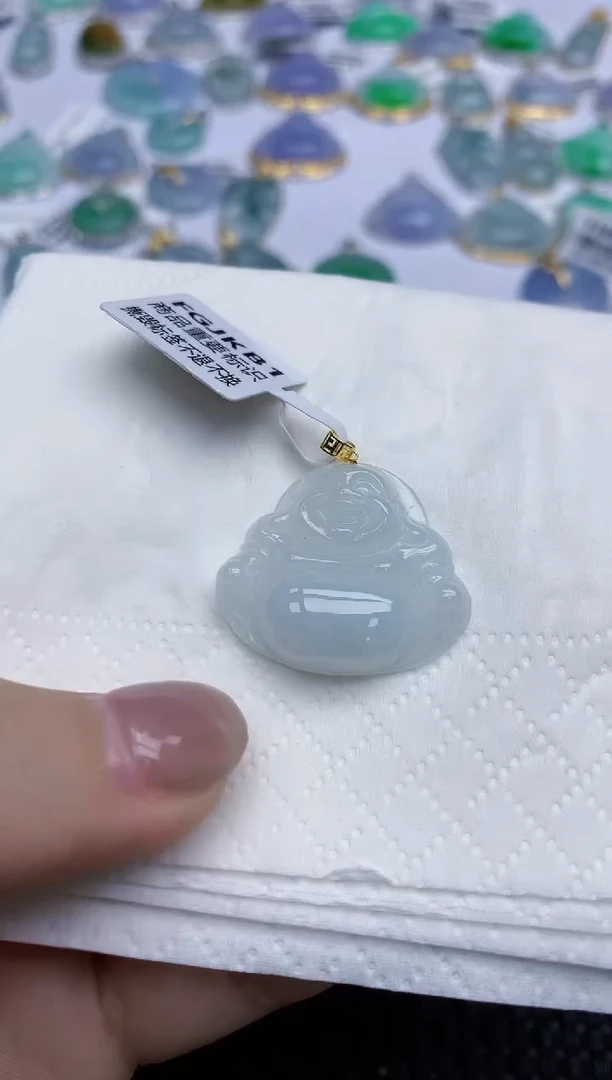 【闪购商品】翡翠颈饰18K金镶嵌天然翡翠A货