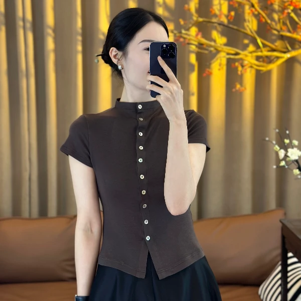 MOLANOOTD“青鸾”25夏季新款T恤开衫兰精天丝A100+羊毛ML-K2506021
