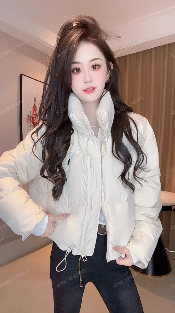 Wu【轻奢括版】冬季无帽新款洋气时尚挺括小个子新款立领羽绒外套