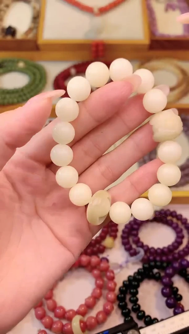手串白玉菩提孤品