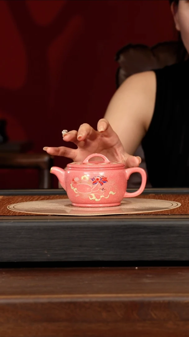 茶壶紫砂宜兴紫砂XY 樱花泥 汉瓦 210cc