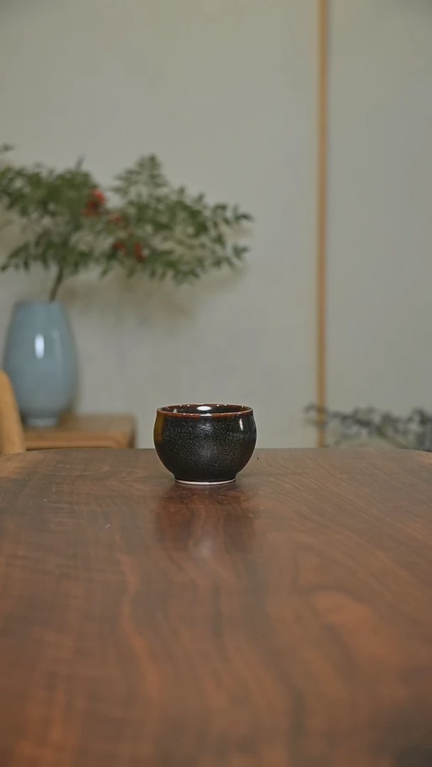 缸杯 矿石釉 微瑕 桑麻款