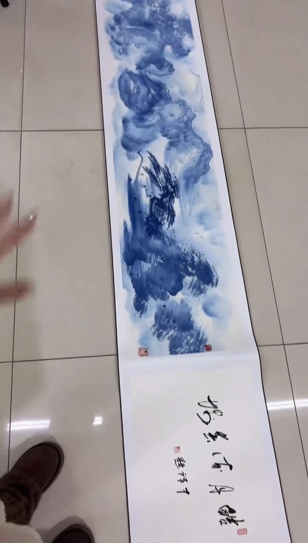 【闪购商品】绘画孙青花（孙才祥）-长卷-国画-红