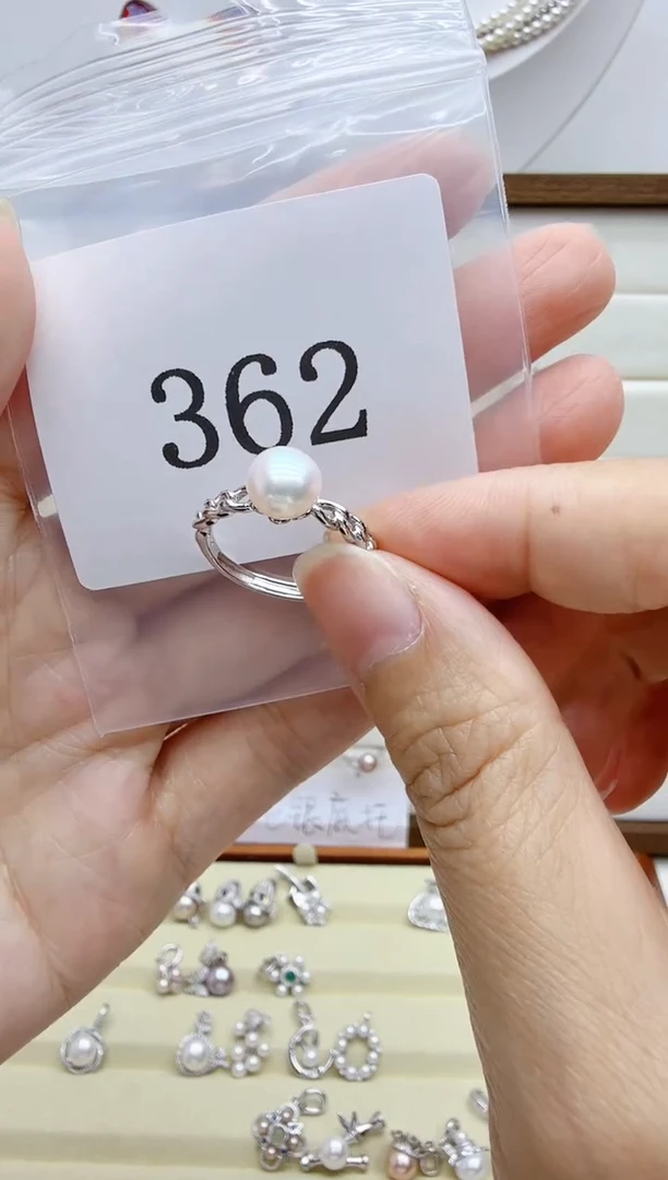 银S925镶嵌戒指淡水珍珠琳**S362