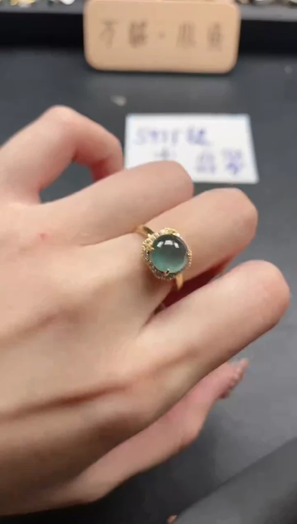 银S925镶嵌戒指翡翠5115-10