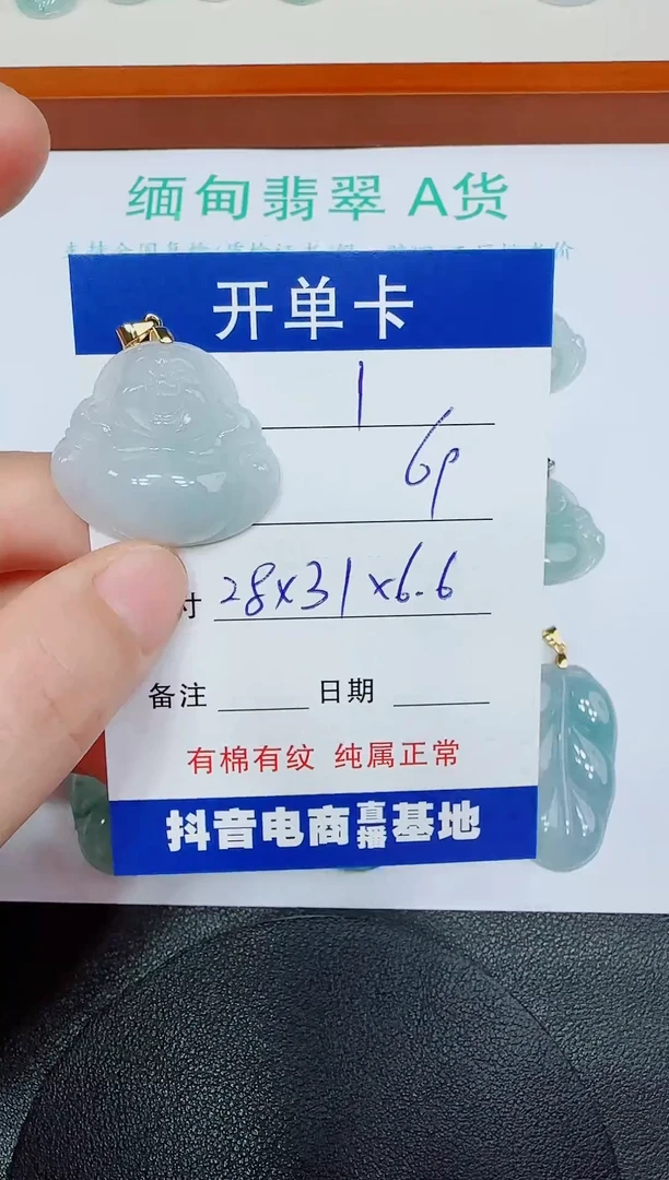 翡翠未镶嵌吊坠(赠链)1