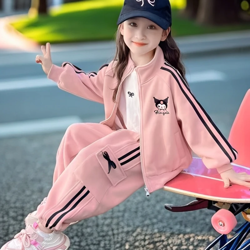 2025春秋季儿童卡通库洛米套装洋气新款女童宝宝两件套休闲