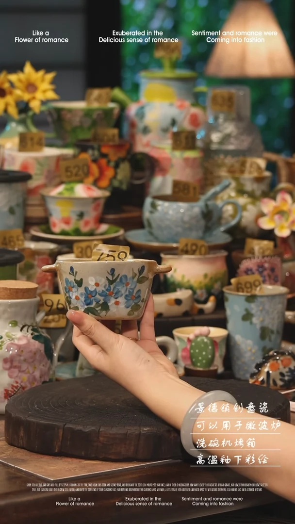 陶瓷景德镇高温釉下彩手工手绘款式