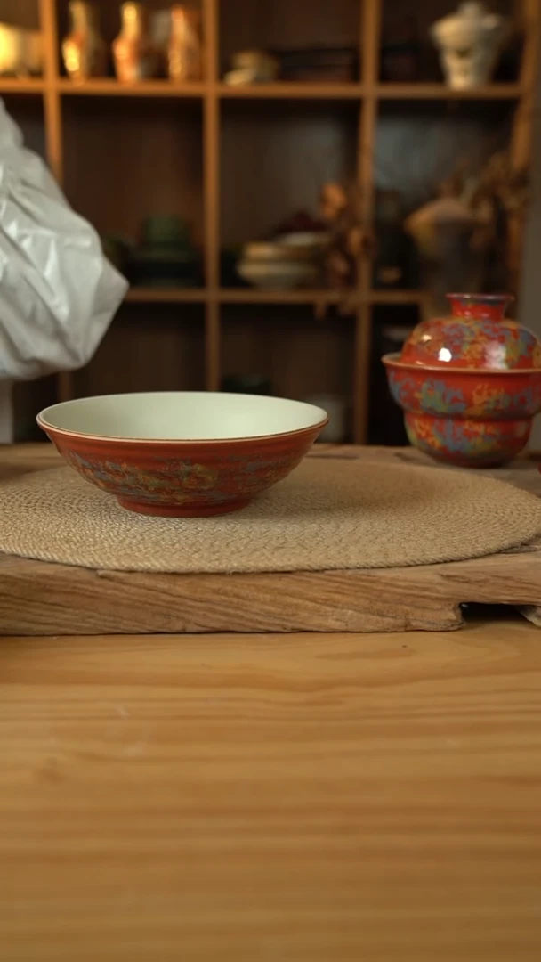 敦煌点彩系列的8英寸螺纹面碗1个