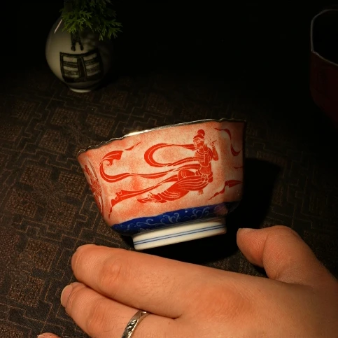 【景德詺兮】敦煌·新飞天包银葵口杯MX2058