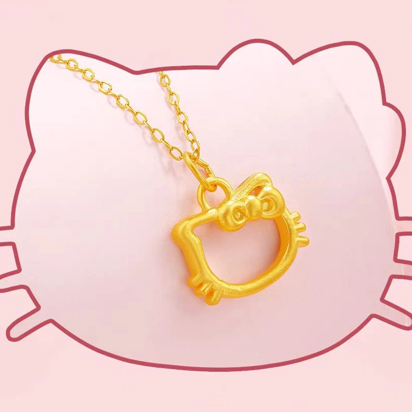 Kitty镂空吊坠足金999女生生日送礼（不含链）