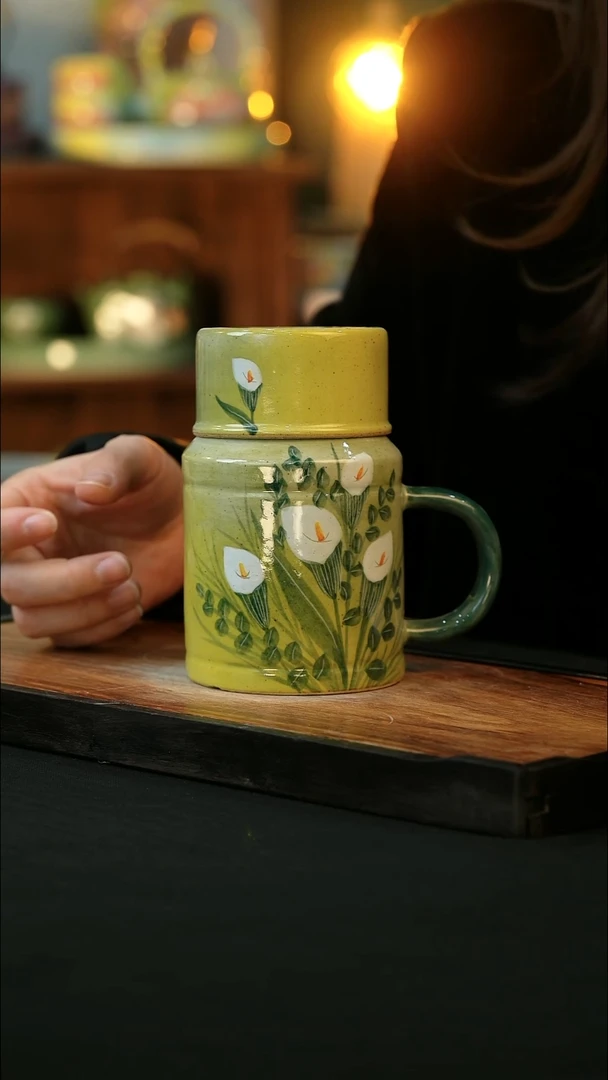 杯手绘心瓷陶瓷浮力