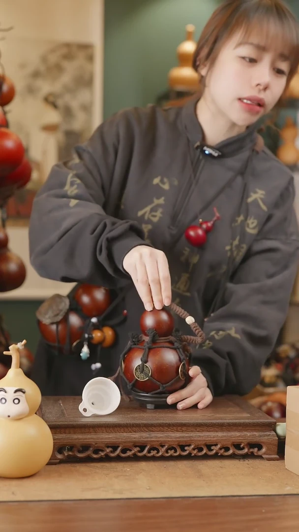 【闪购商品】6号精品天然大漆工艺防渗内胆酒葫芦~