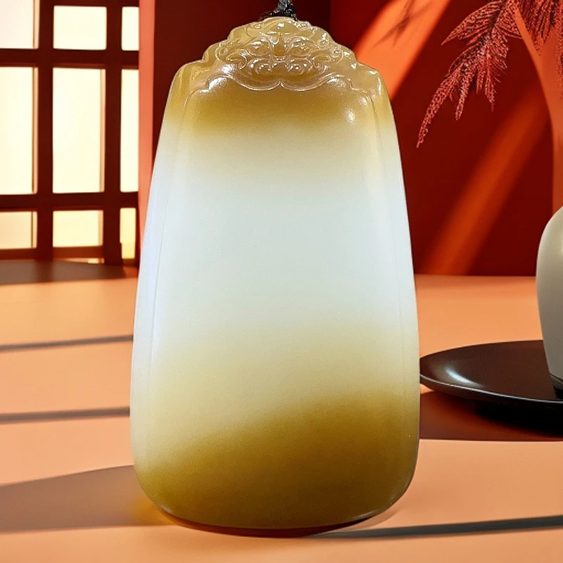 和田玉新疆料糖羊脂白玉无事牌