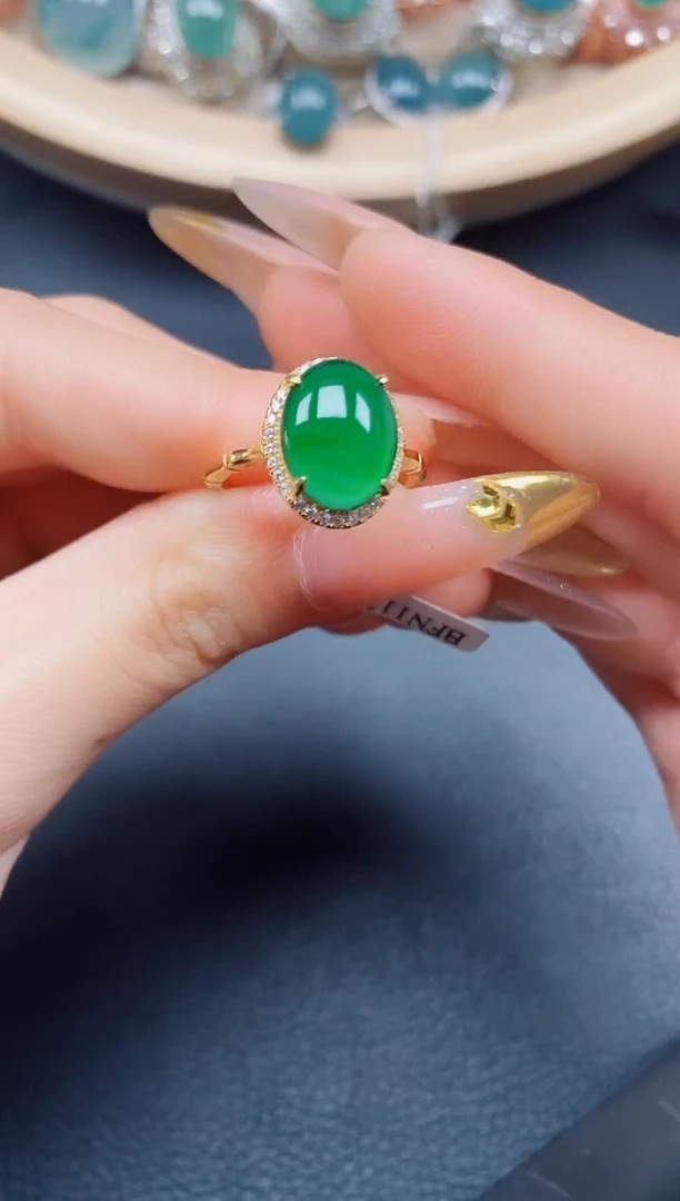 【闪购商品】翡翠戒指银S925镶嵌翡翠