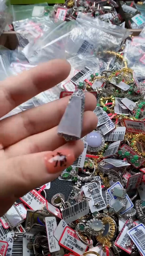 银S925镶嵌戒指翡翠天然A货缅甸翡翠