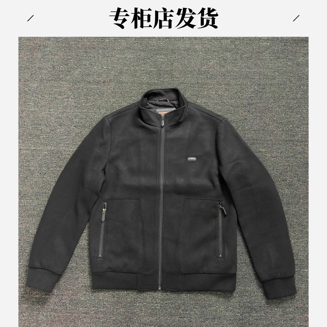 秋冬新款男士时尚夹克中山领行政夹克新中式百搭男士羊毛外套5512